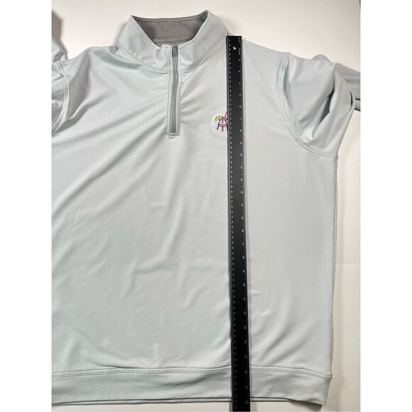 Peter Millar Perth Performance 1/4 Zip Barstool Sports British Grey Size XL EUC - Picture 5 of 11
